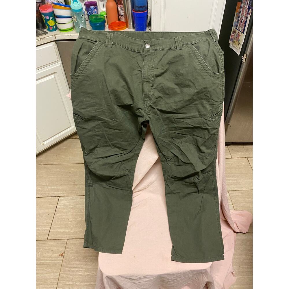 Dickies 874 Carpenter Pants Mens 38x30 Green Ripstop Workwear Utility Cotton